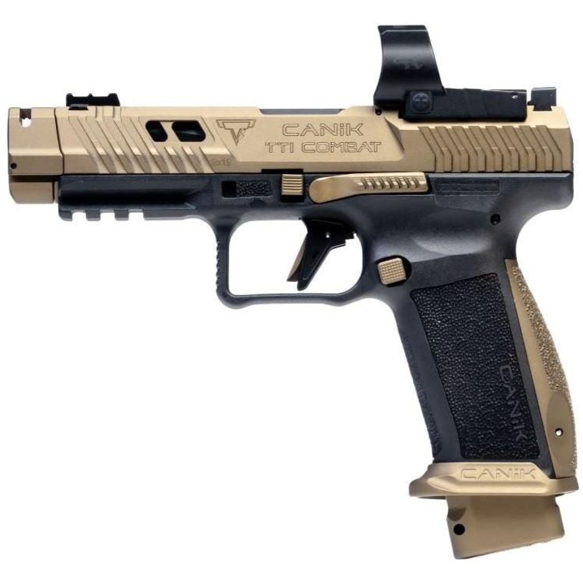 Ychg7854vn-2. Jpg - canik tti combat handgun 9mm luger 18rd magazines (2) 4. 6" barrel black and bronze with mecanik m03 optic - ychg7854vn 2