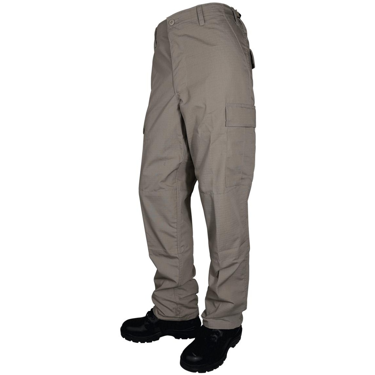 Yn1829004. Jpg - tru-spec bdu basic pants - 6. 5oz. 65/35 polyester cotton rip-stop zip fly closure khaki medium - yn1829004