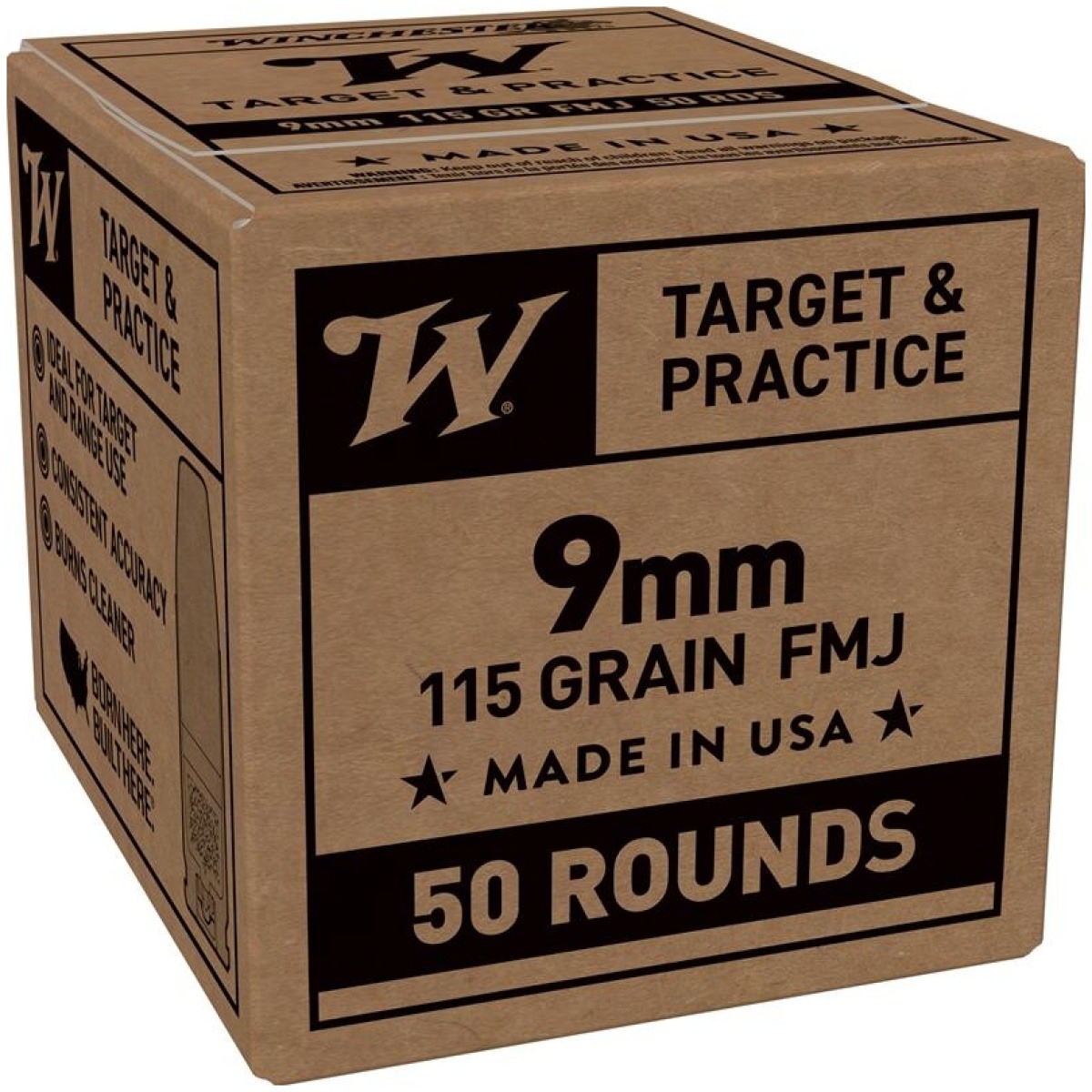 Winchester service grade 9mm luger ammo 115 grain full metal jacket - winchester service grade handgun ammunition 9mm luger 115gr fmj 1300fps 50/ct - https3a2f2fmedia. Chattanoogashooting. Com2fimages2fproduct2fwnsg9w502fwnsg9w50