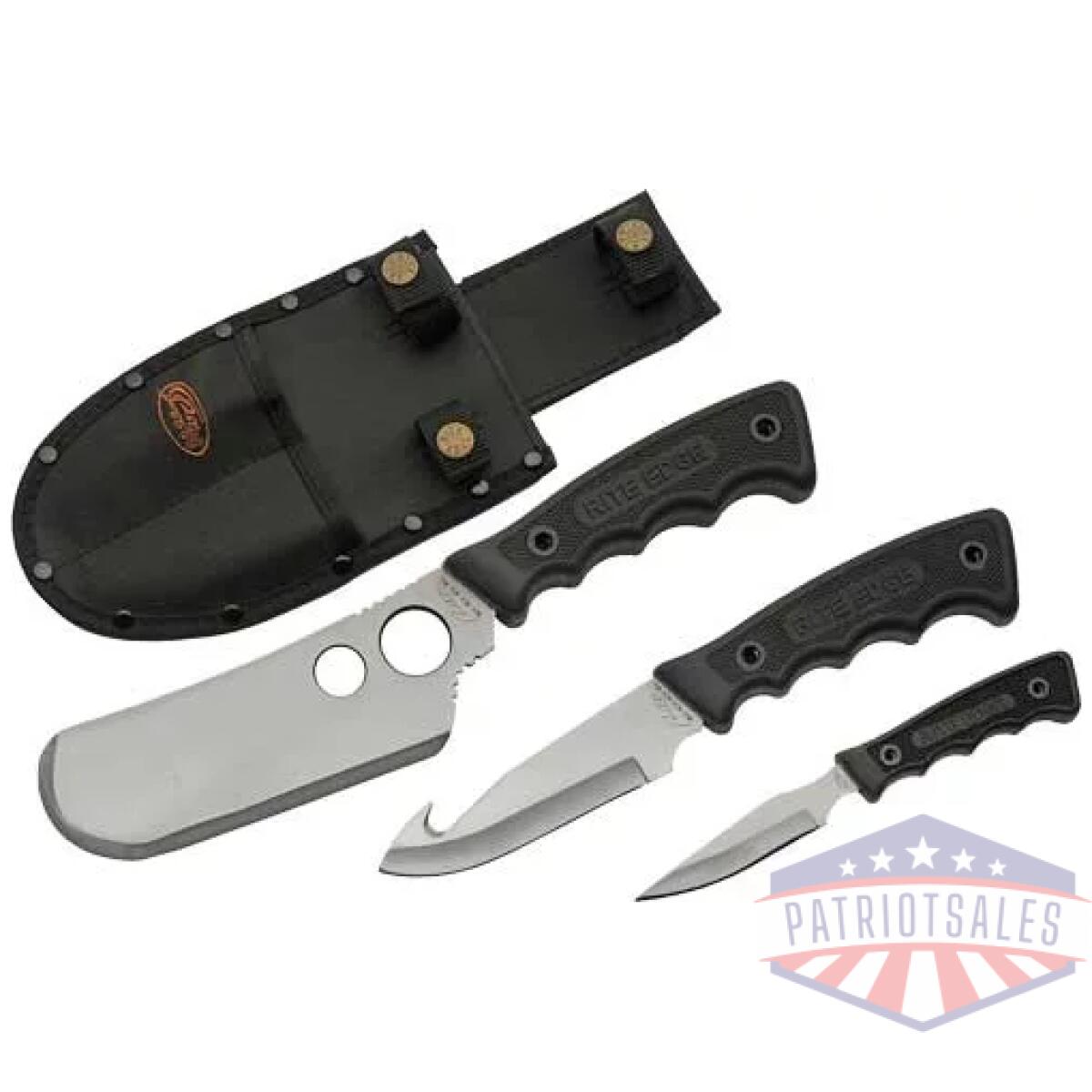 211167. Webp - szco rite edge 3pc skinning - set w/black rubber hndl/sheath - 211167