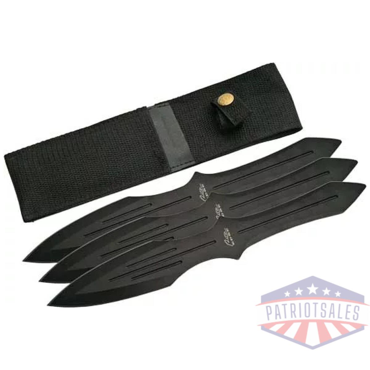 211230bk. Webp - szco rite edge 9. 75" throwing - knife black 3pc set w/sheath - 211230bk