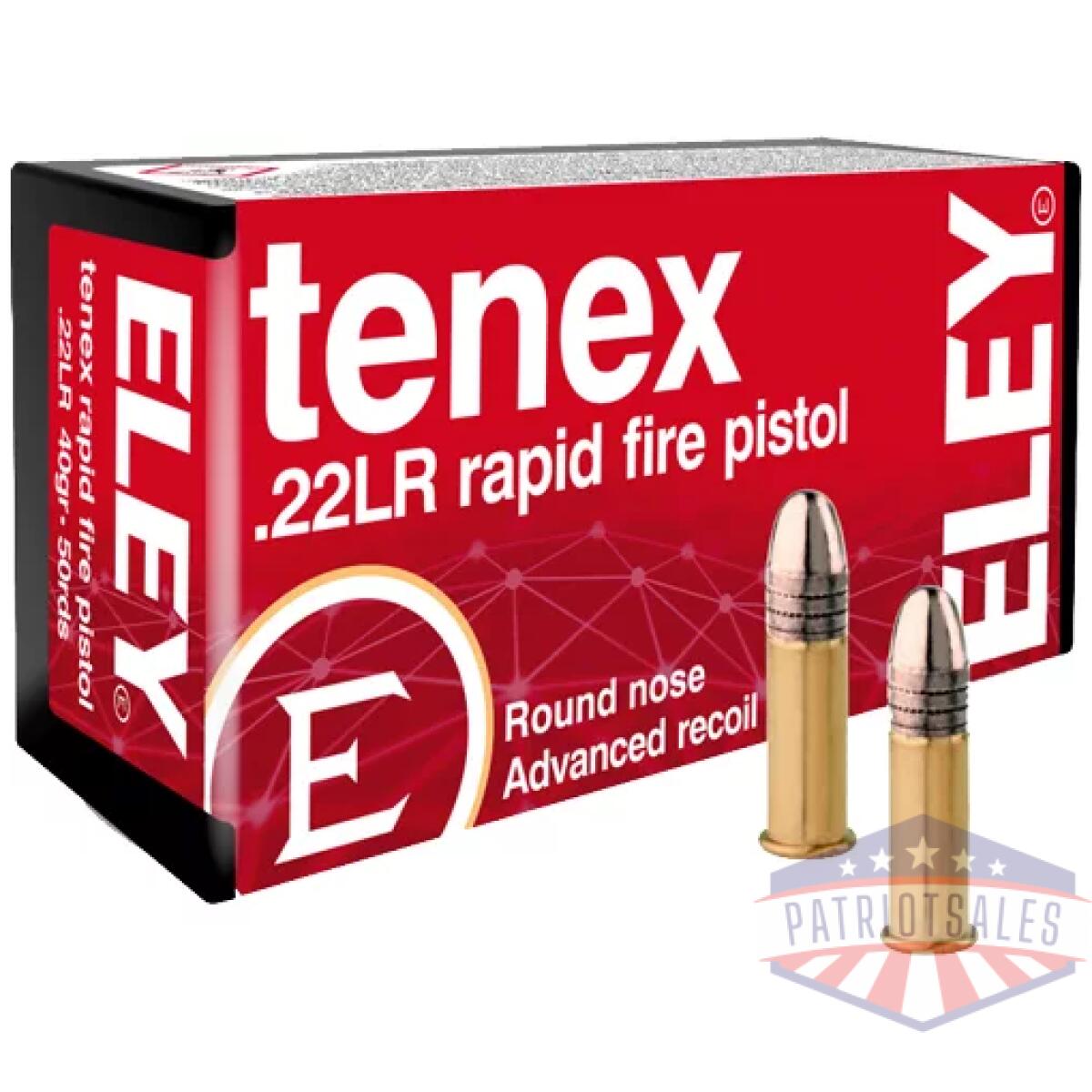 A00130-1. Webp - eley tenex rapid fire pistol - 22lr 40gr rn 50rd 100bx/cs - a00130 1