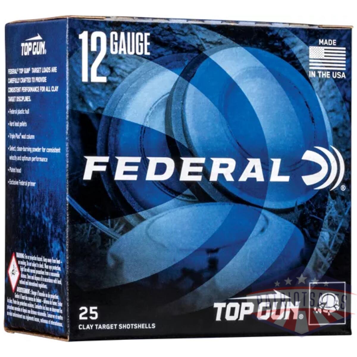 Atg1275. Webp - federal top gun 12ga 1-1/8oz - #7. 5 1200fps 250rd case lot - atg1275