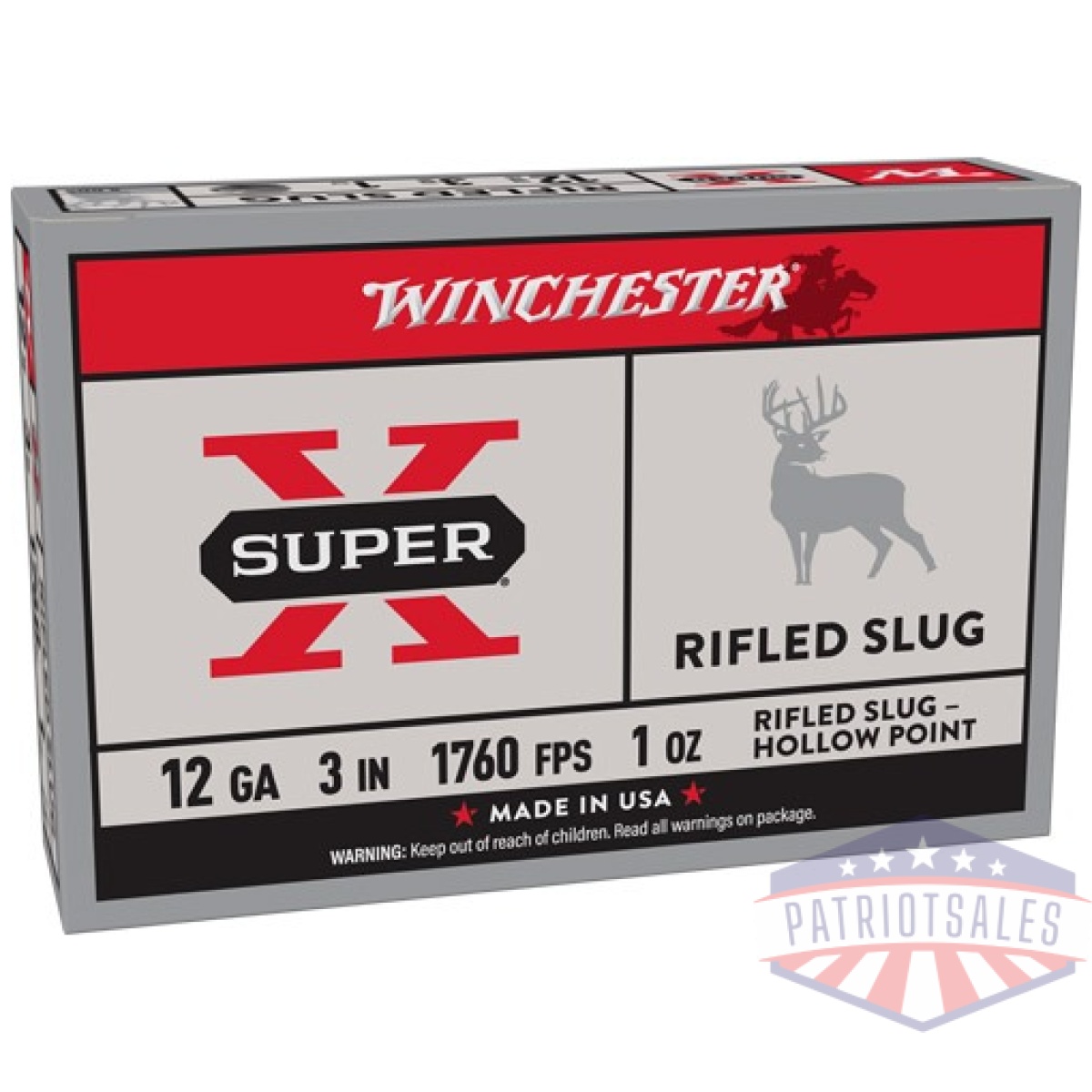 Ax123rs15_1. Jpg - winchester super-x 12ga 3" 1oz - rifled slug 5rd 50bx/cs - ax123rs15 1