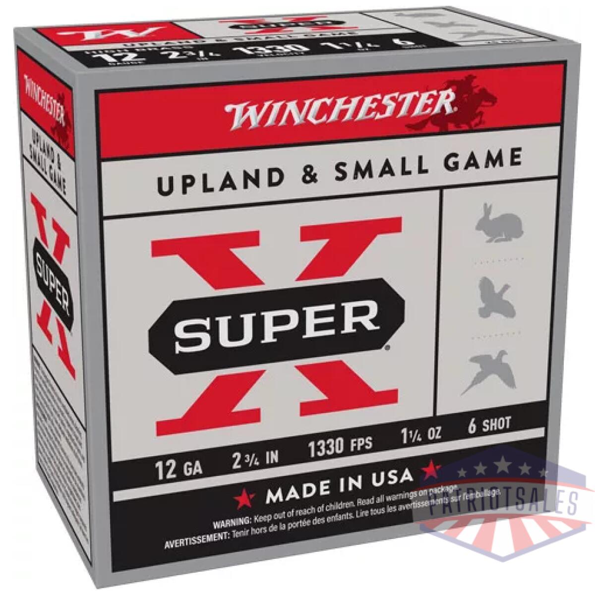 Ax126_1. Webp - winchester super-x 12ga 2. 75" - 1-1/4oz #6 1330fps 25rd 10bx/c - ax126 1