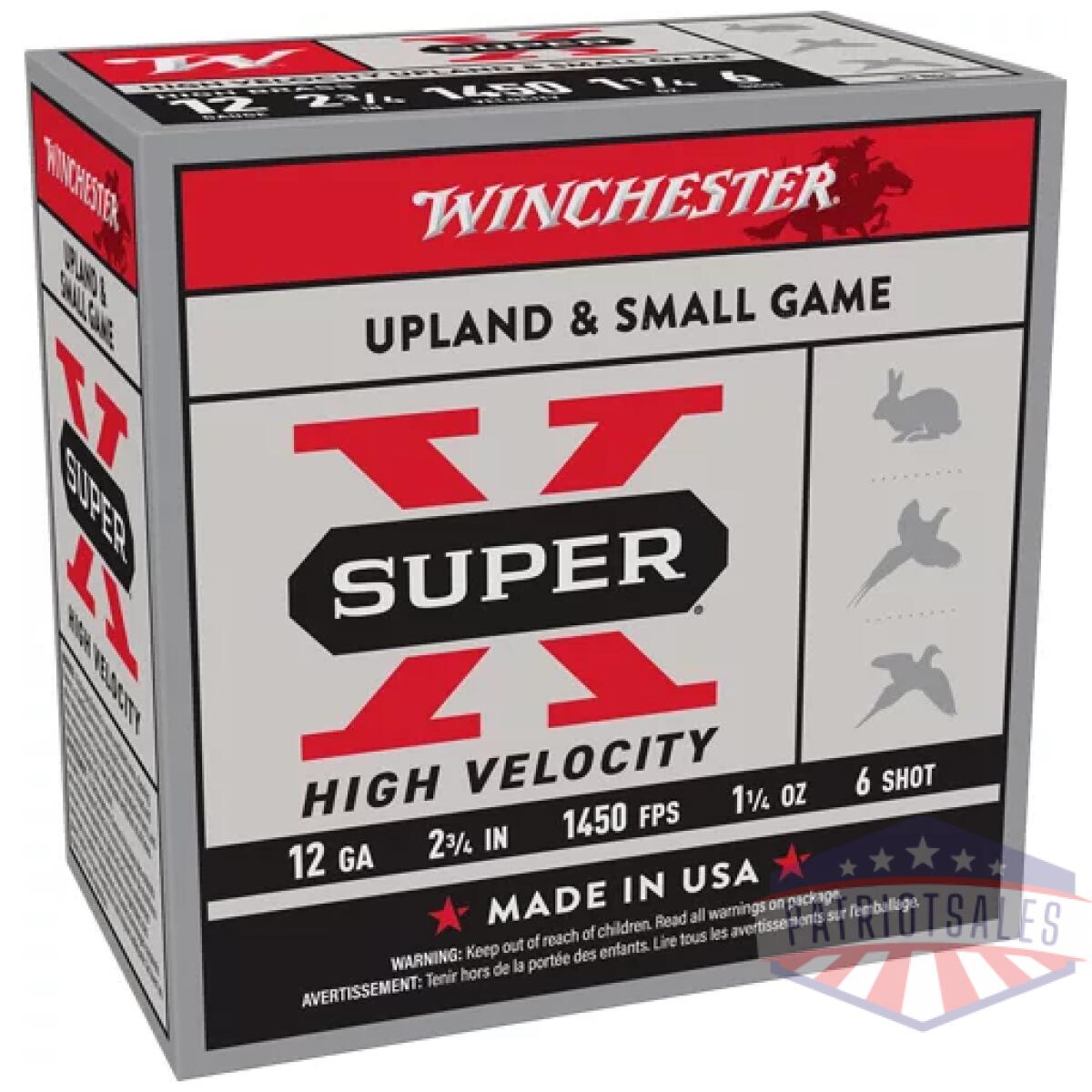 Ax12hv6-1. Webp - winchester super-x 12ga 2. 75" - 1-1/4oz #6 1450fps 25rd 10bx/c - ax12hv6 1