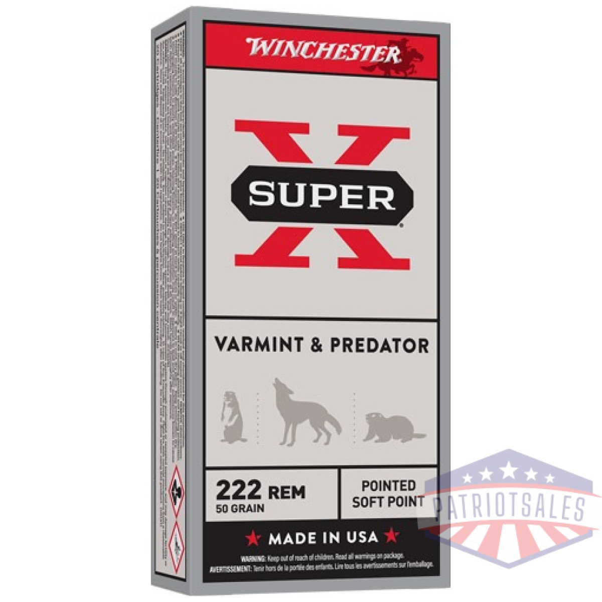 Ax222r_1. Jpg - winchester super-x 222 rem - 50gr jsp 20rd 10bx/cs - ax222r 1