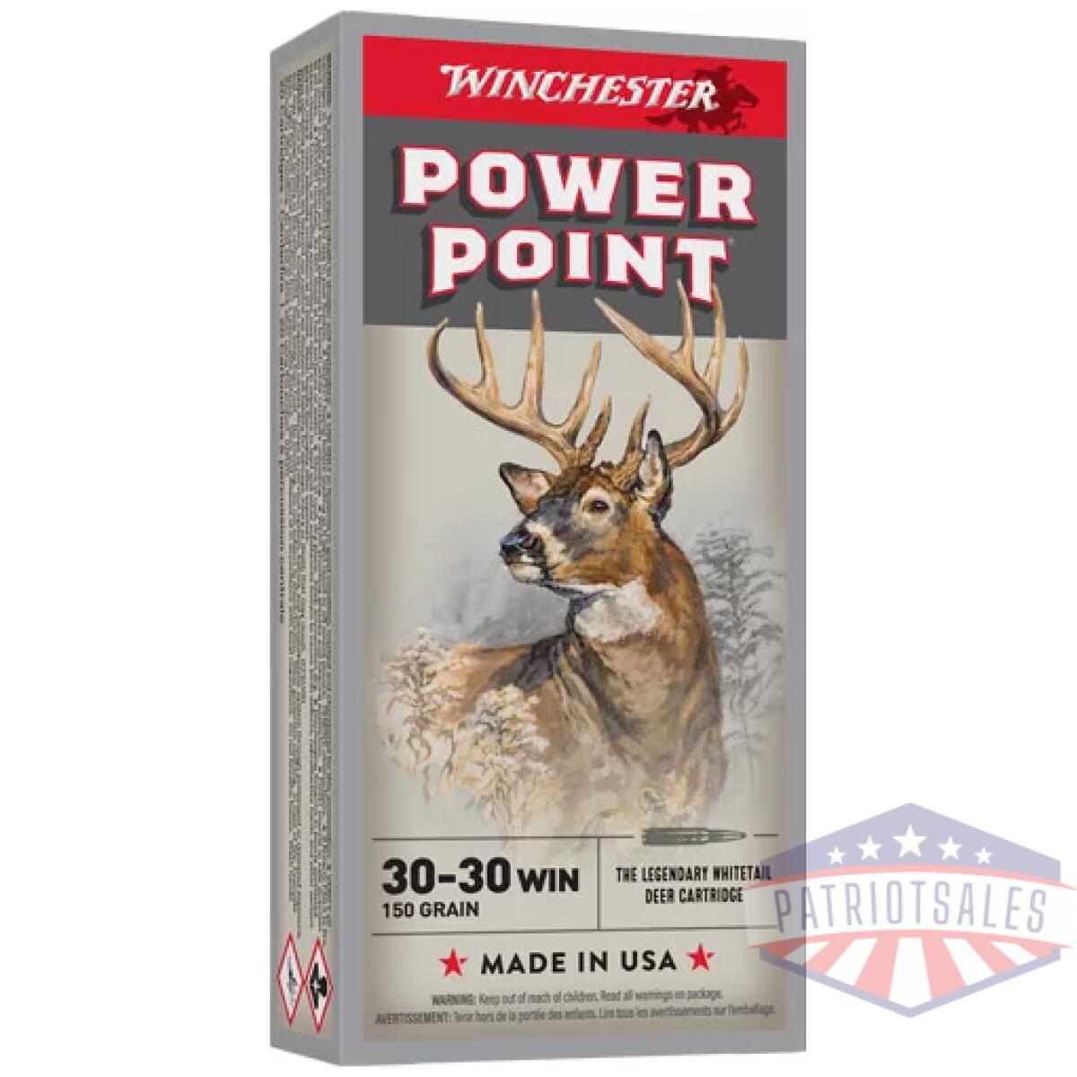 Ax30306_1. Webp - winchester super-x 30-30 win - 150gr power point 20rd 10bx/cs - ax30306 1