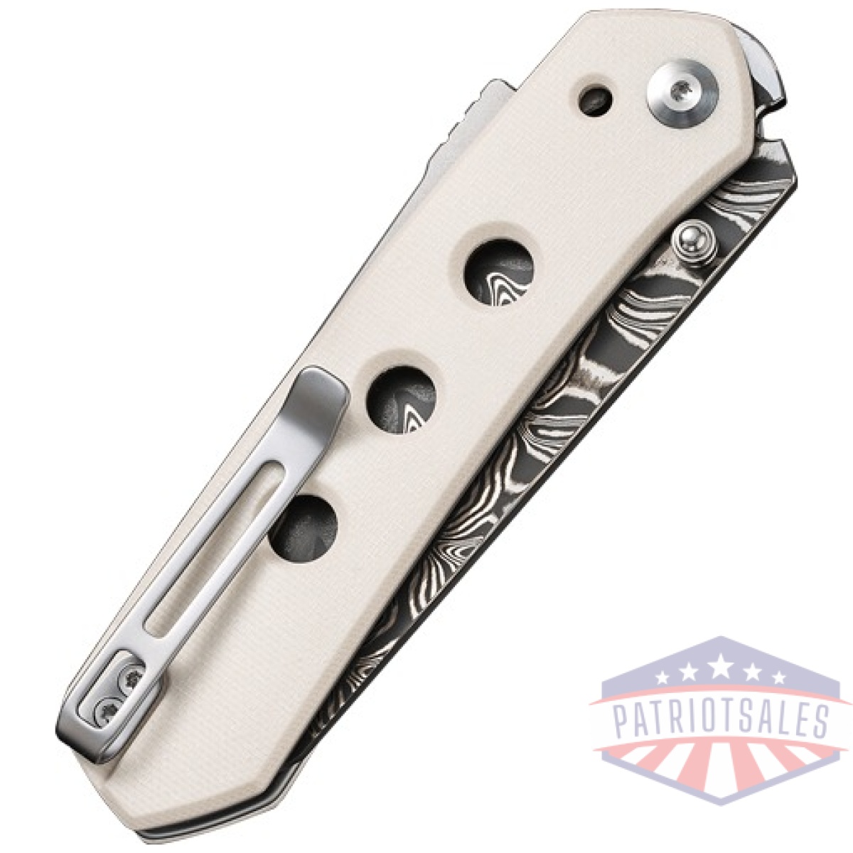 C22036ds1_closed. Jpg - civivi knife vision fg 3. 54" - ivory g-10/damascus blade - c22036ds1 closed