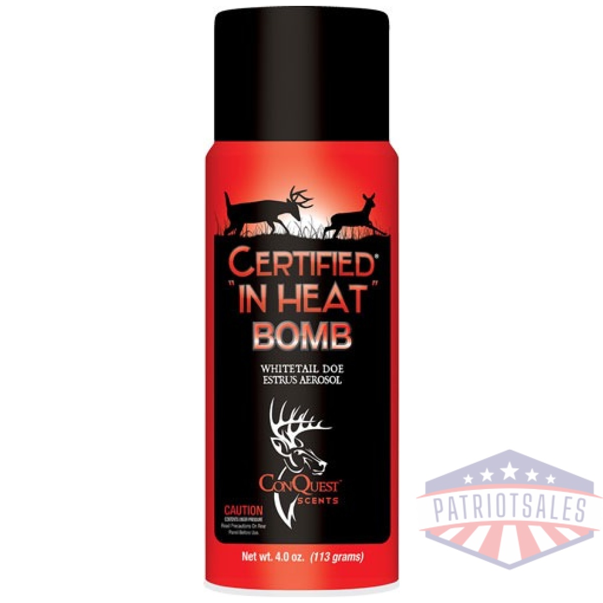 Cq160355. Jpg - conquest scents deer lure - certified in heat aerosol 4oz - cq160355