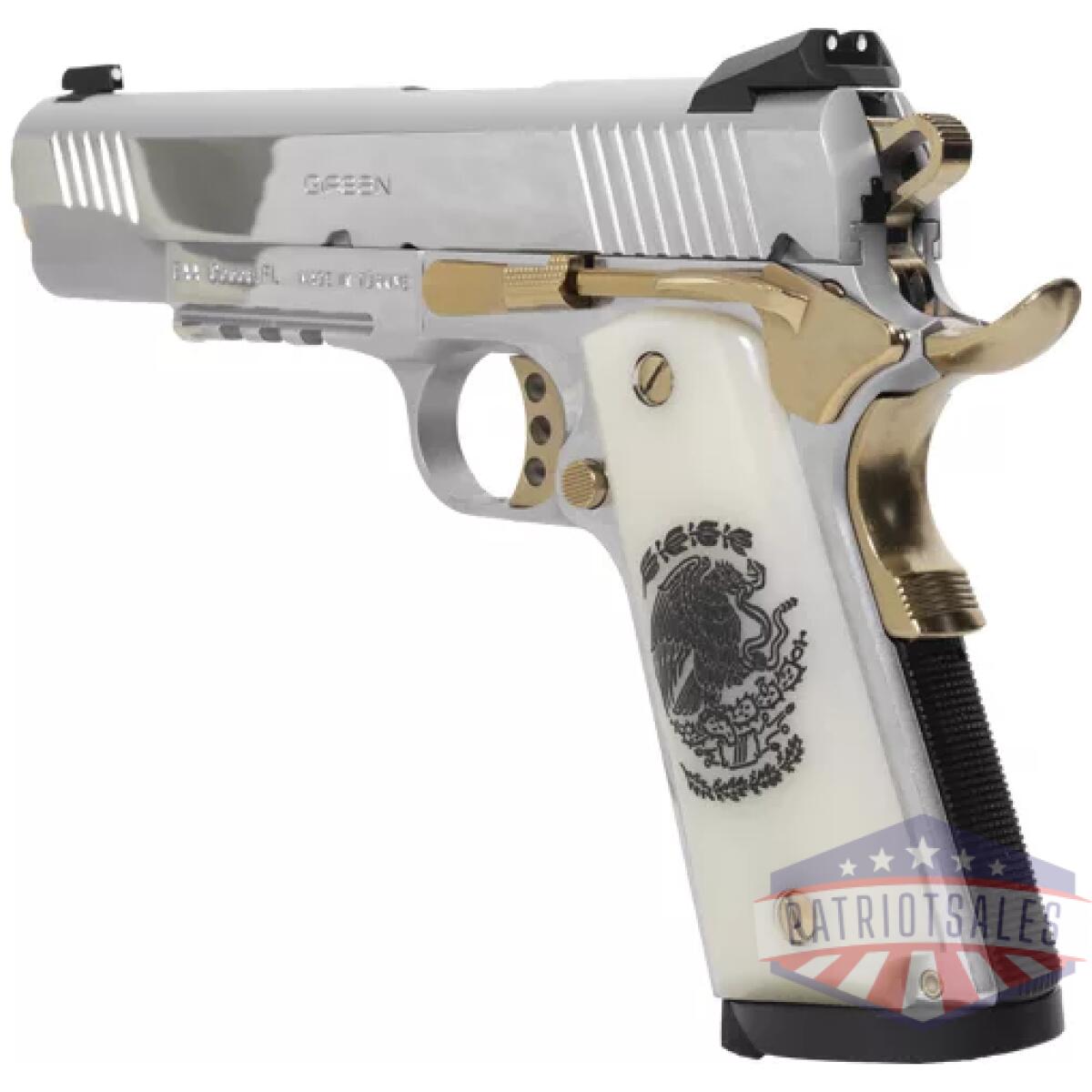 G391053_angle-1. Webp - girsan mc1911s liberadore ii - 9mm chrome/gold engraved 10rd - g391053 angle 1