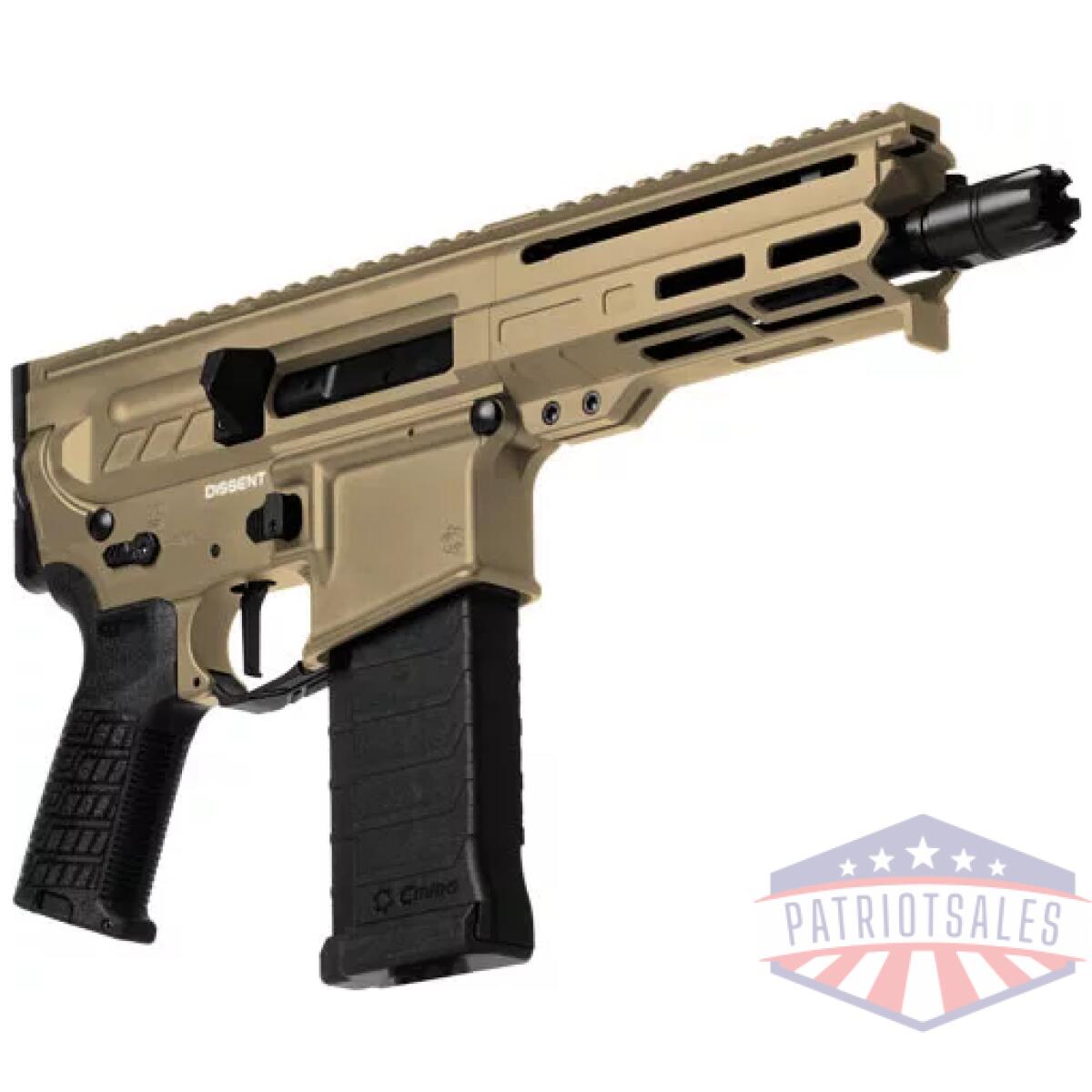 G54aa847ct_angle. Webp - cmmg pistol dissent mk4 5. 7x28 - mm 6. 5" 32rd coyote tan - g54aa847ct angle