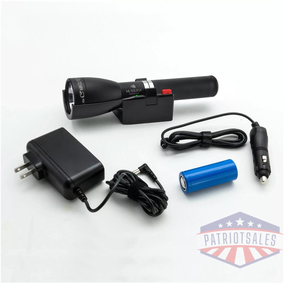 Mag-ml150lrsx-1019. Webp - ml150lrsx flashlight, lifepo4 battery, charging cradle, 12v car adapter, 120v converter - mag ml150lrsx 1019