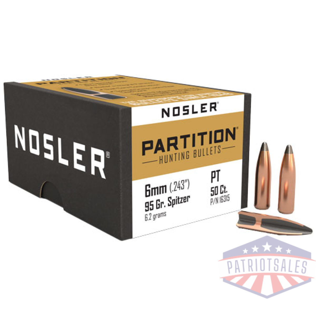 N16315_1. Jpg - nosler bullets 6mm. 243 - 95gr partition 50ct - n16315 1