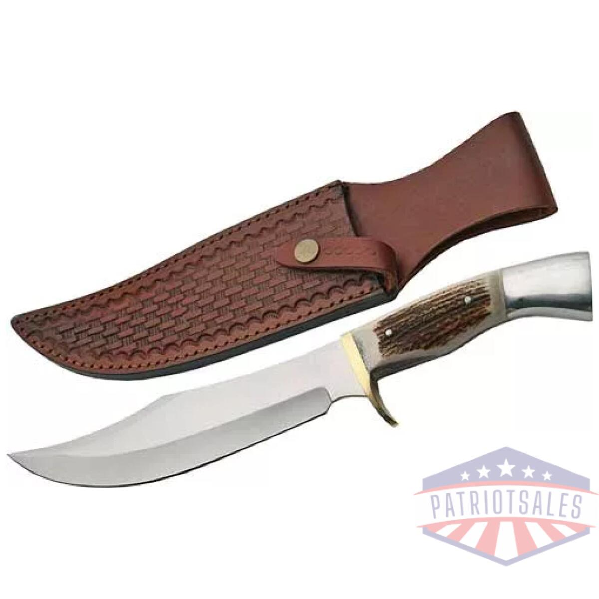 Ss3320. Webp - szco steel stag 8" iron cougar - deer antler handle ss blade - ss3320