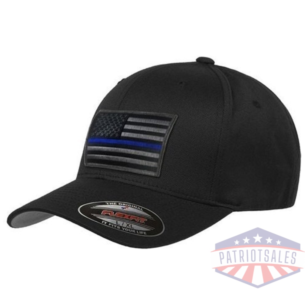 Tbl-flex-tbl-black-subdue-black-lg. Jpg - flexfit subdued thin blue line hat - tbl flex tbl black subdue black lg