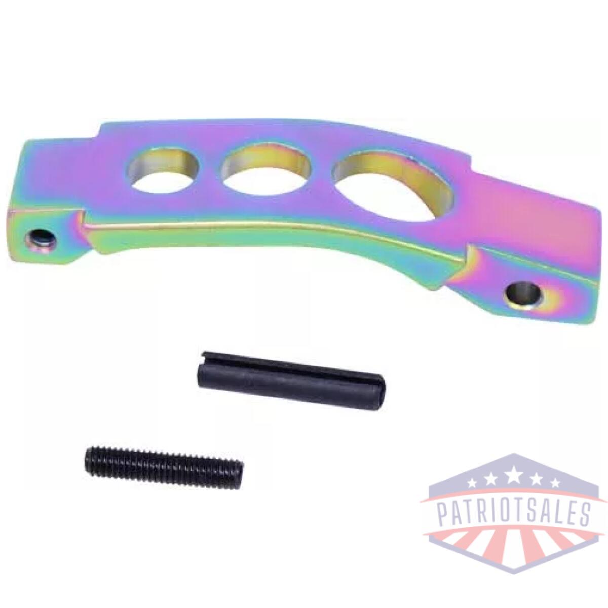 Zaretgmrpvd. Webp - guntec ar15 enhanced trigger - guard rainbow coated pvd - zaretgmrpvd