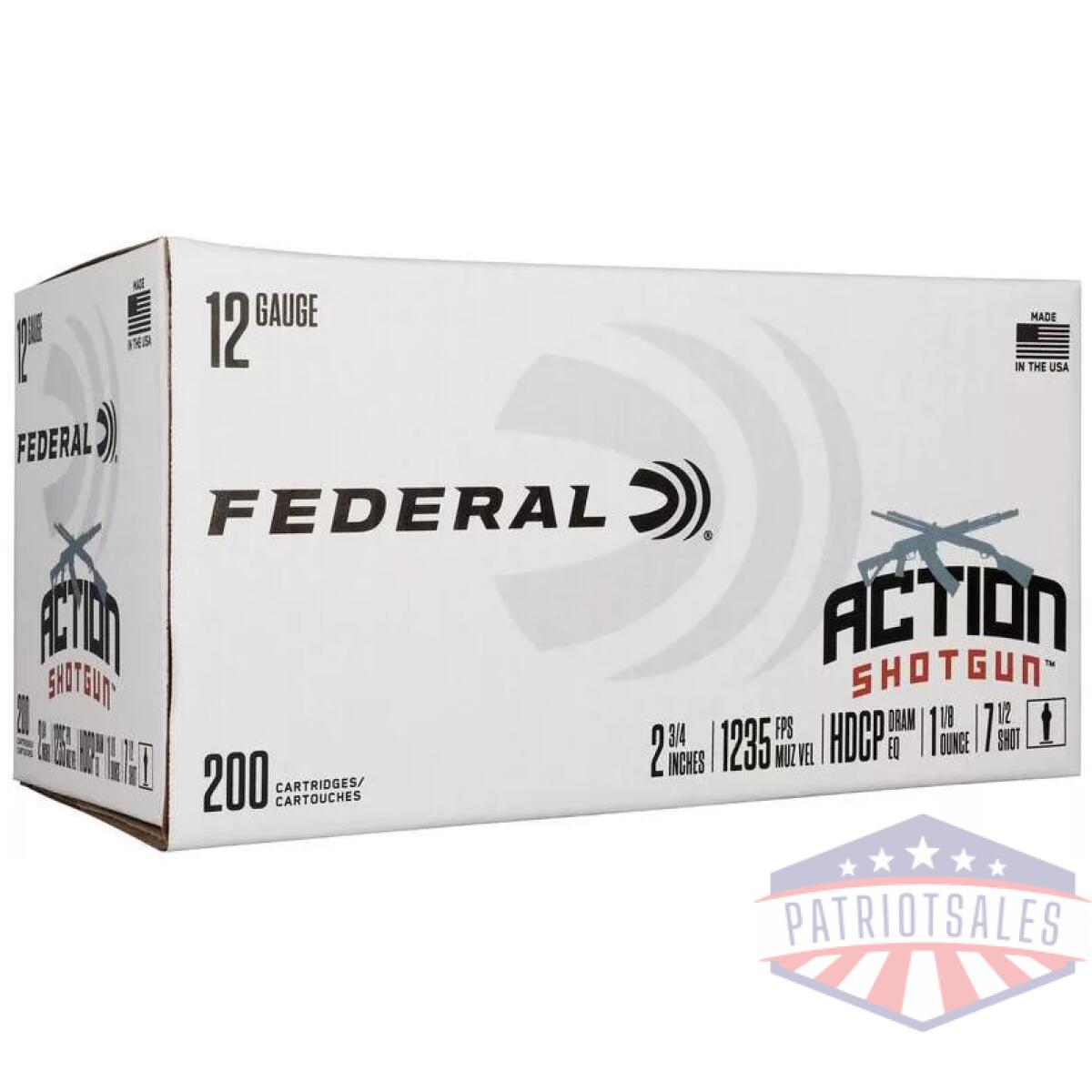 Https3a2f2fmedia. Chattanoogashooting. Com2fimages2fproduct2ffaas12h752ffaas12h75-1. Webp - federal action shotgun shotshells 12ga 2-3/4 1-1/8oz 1235 fps #7. 5 200/ct (case) - https3a2f2fmedia. Chattanoogashooting. Com2fimages2fproduct2ffaas12h752ffaas12h75 1