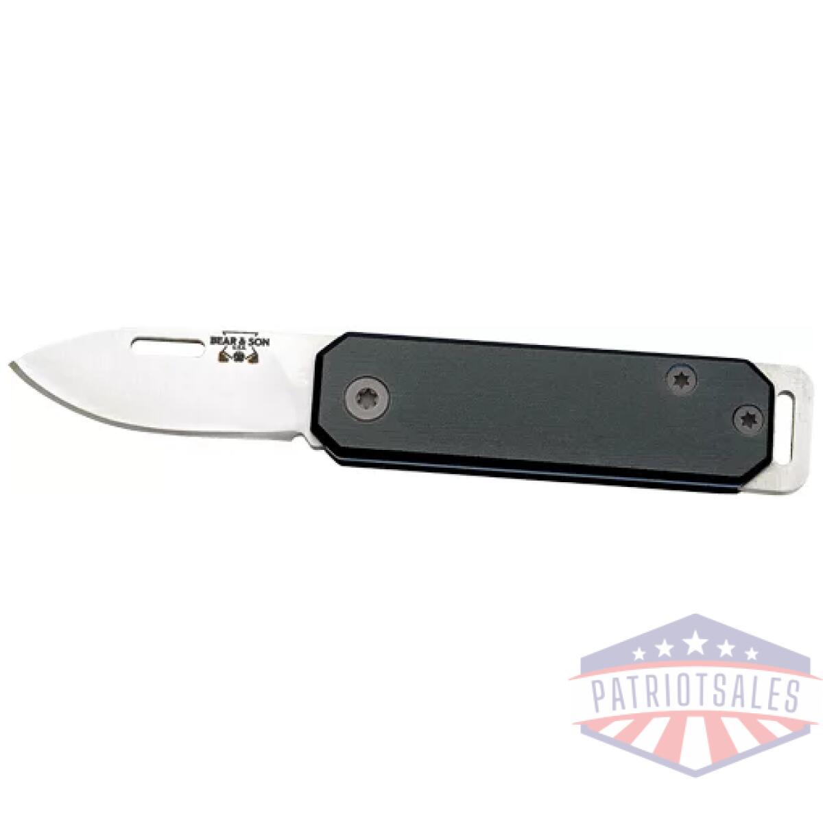 109bk. Webp - bear & son slip joint folder - 1. 5" black/ss alumimun handle - 109bk