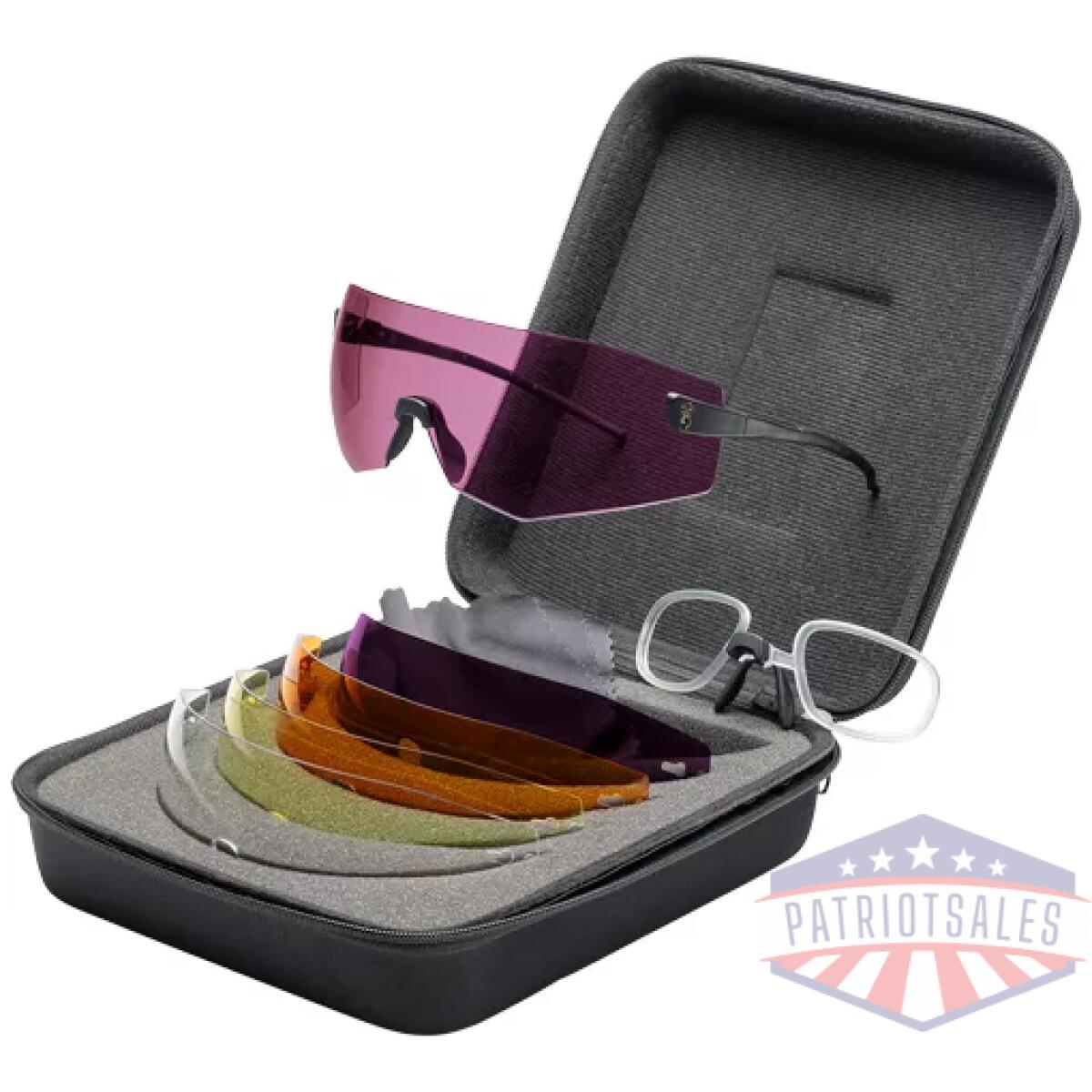 12790. Webp - browning comp series shooting - glasses w/5 lenses & case - 12790