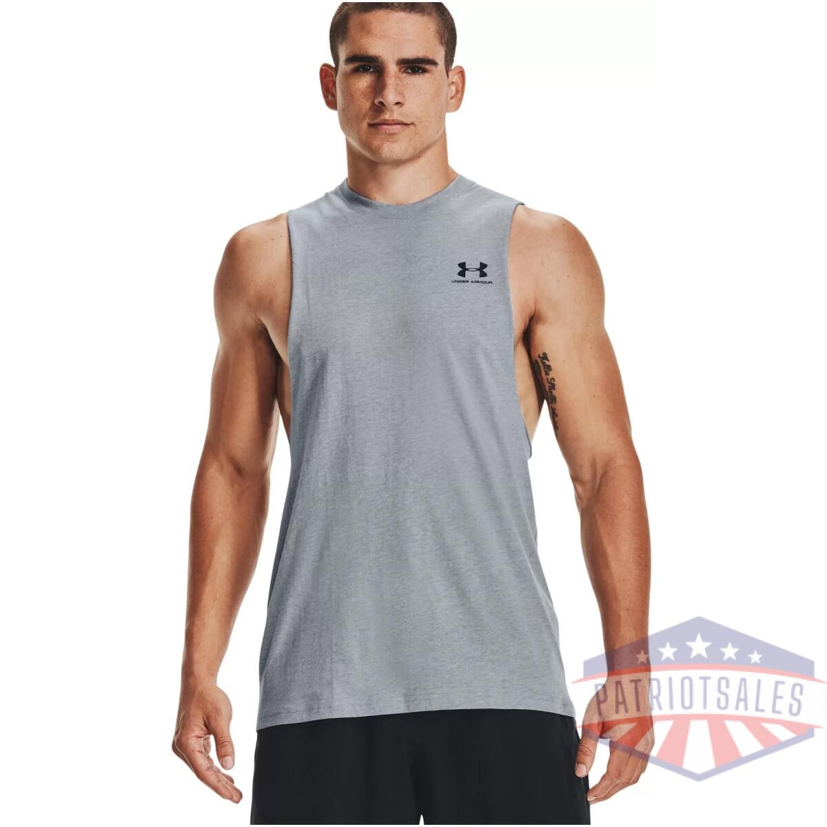 1329286035md-5. Webp - men's ua sportstyle left chest cut-off tank - 1329286035md 5