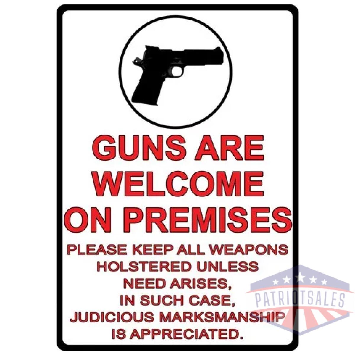 1499z. Webp - rivers edge sign 12"x17" - "guns are welcome" - 1499z