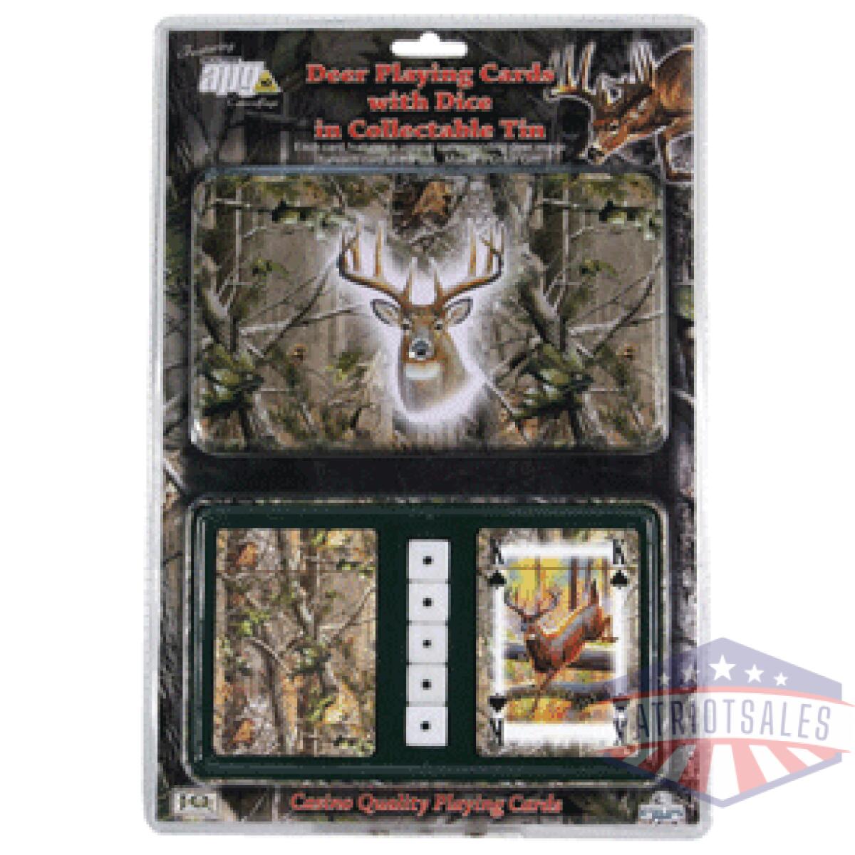 1569. Gif - rivers edge cards & dice tin - whitetail deer theme - 1569