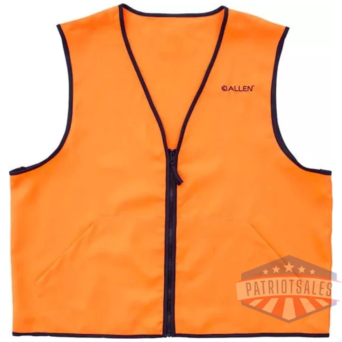 15765. Webp - allen deluxe hunting vest - orange medium 2 front pockets - 15765