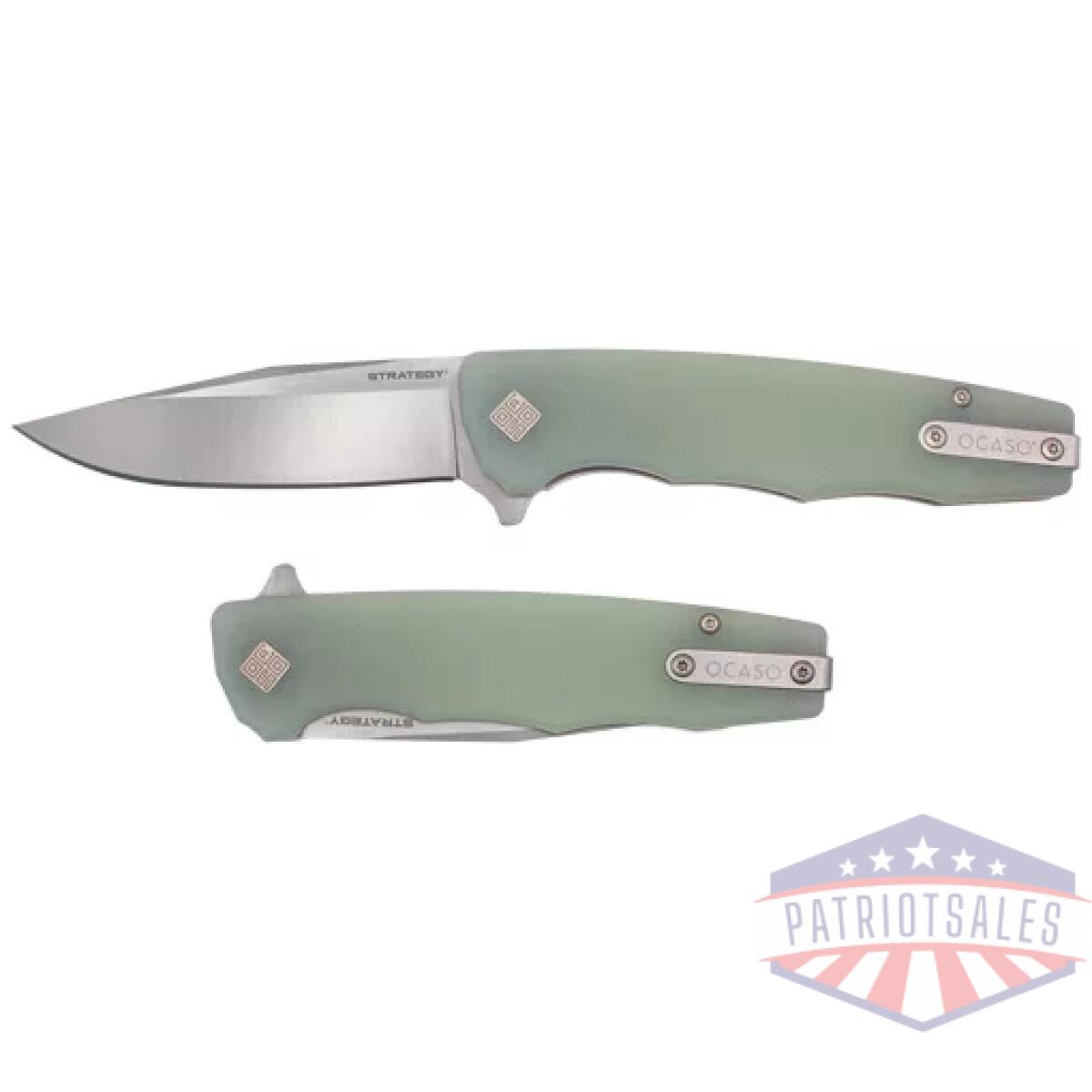 29jgd. Webp - ocaso knives strategy 3. 5" fld - jade g-10/satin d2 - 29jgd