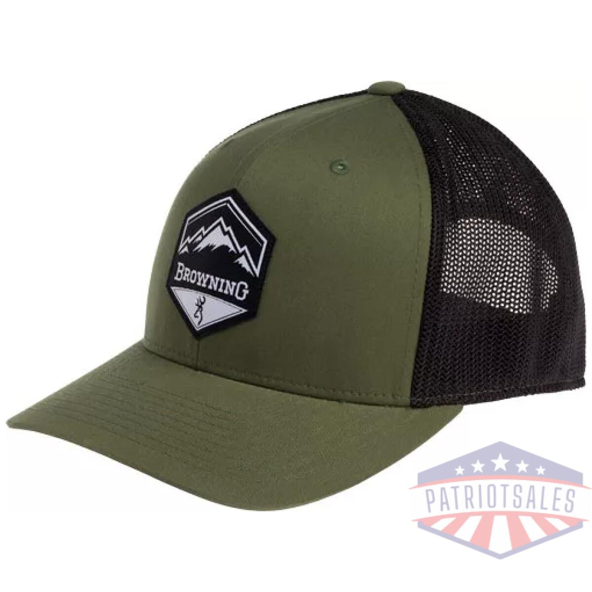 308728641. Webp - browning cap mountain buck - logo loden w/patch bm logo adj - 308728641