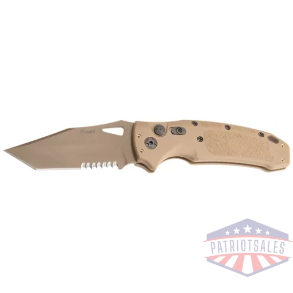 HOGUE K320A M17 3.5" AUTO FLDR - TANTO PART SERRATED POLY TAN