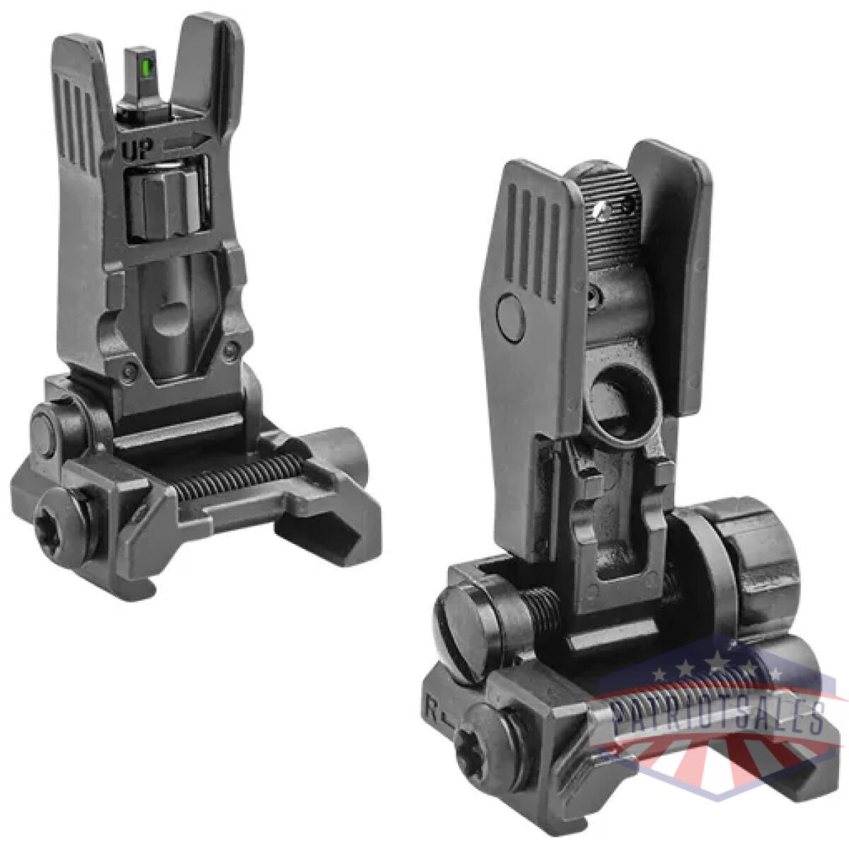 405100. Webp - meprolight front green tritium - rear blank flip up sights - 405100