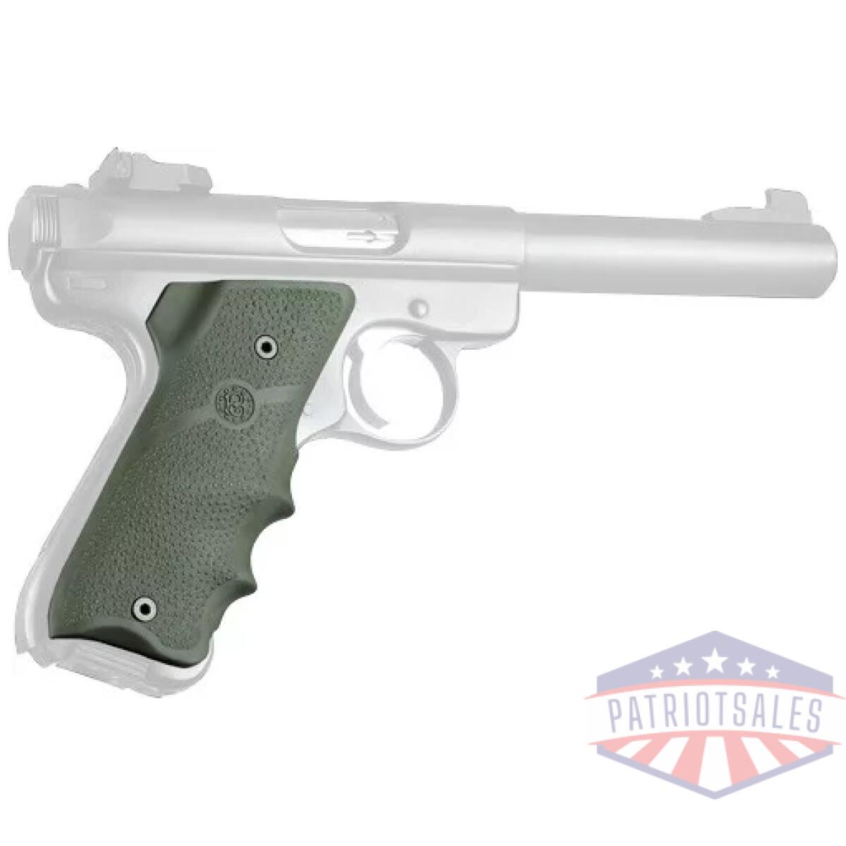 82001h. Webp - hogue grips ruger mkii/iii - w/finger grooves od green - 82001h