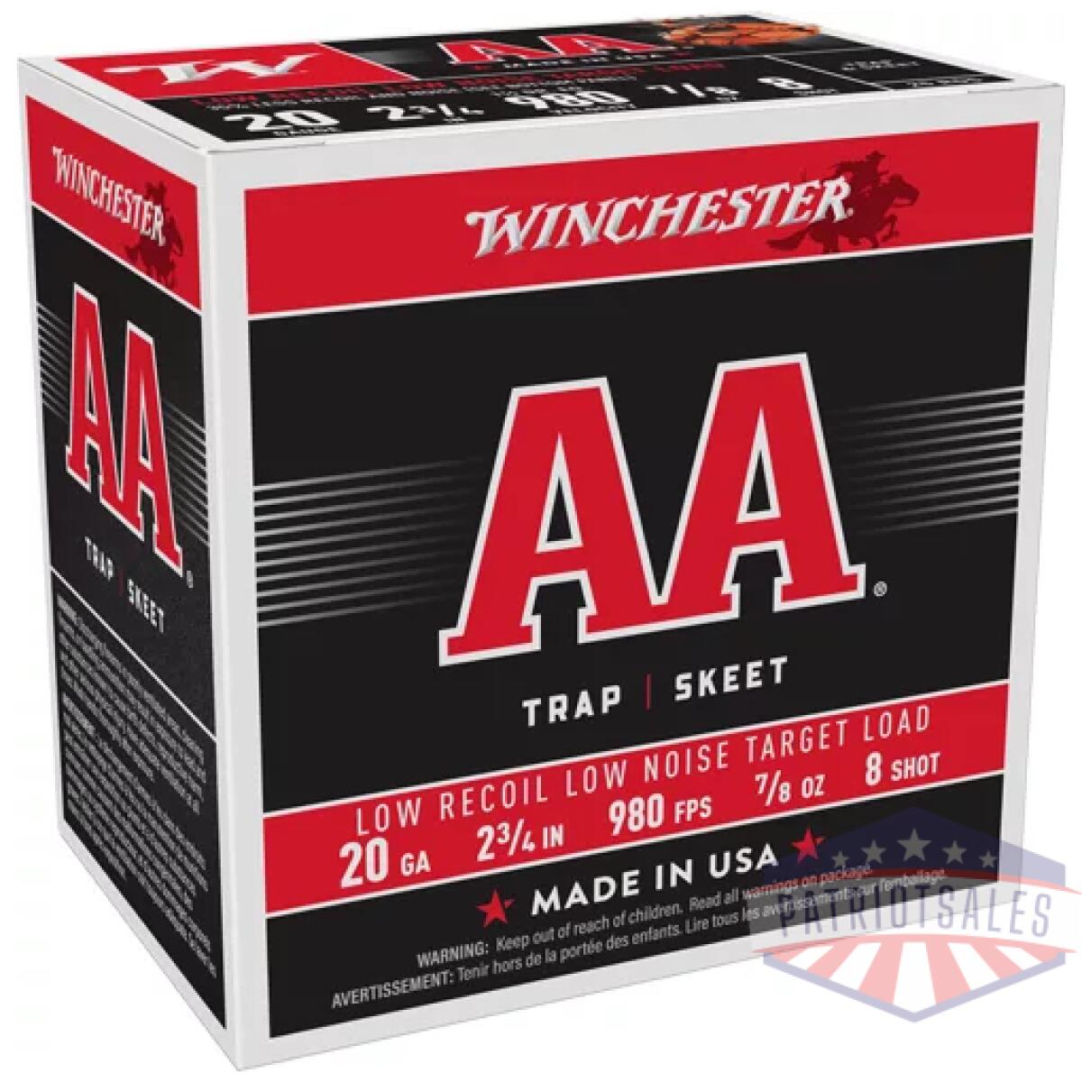 Aa20fl8_4. Webp - winchester aa 20ga 2. 75" 7/8ox - #8 890fps 250rd case lot - aa20fl8 4