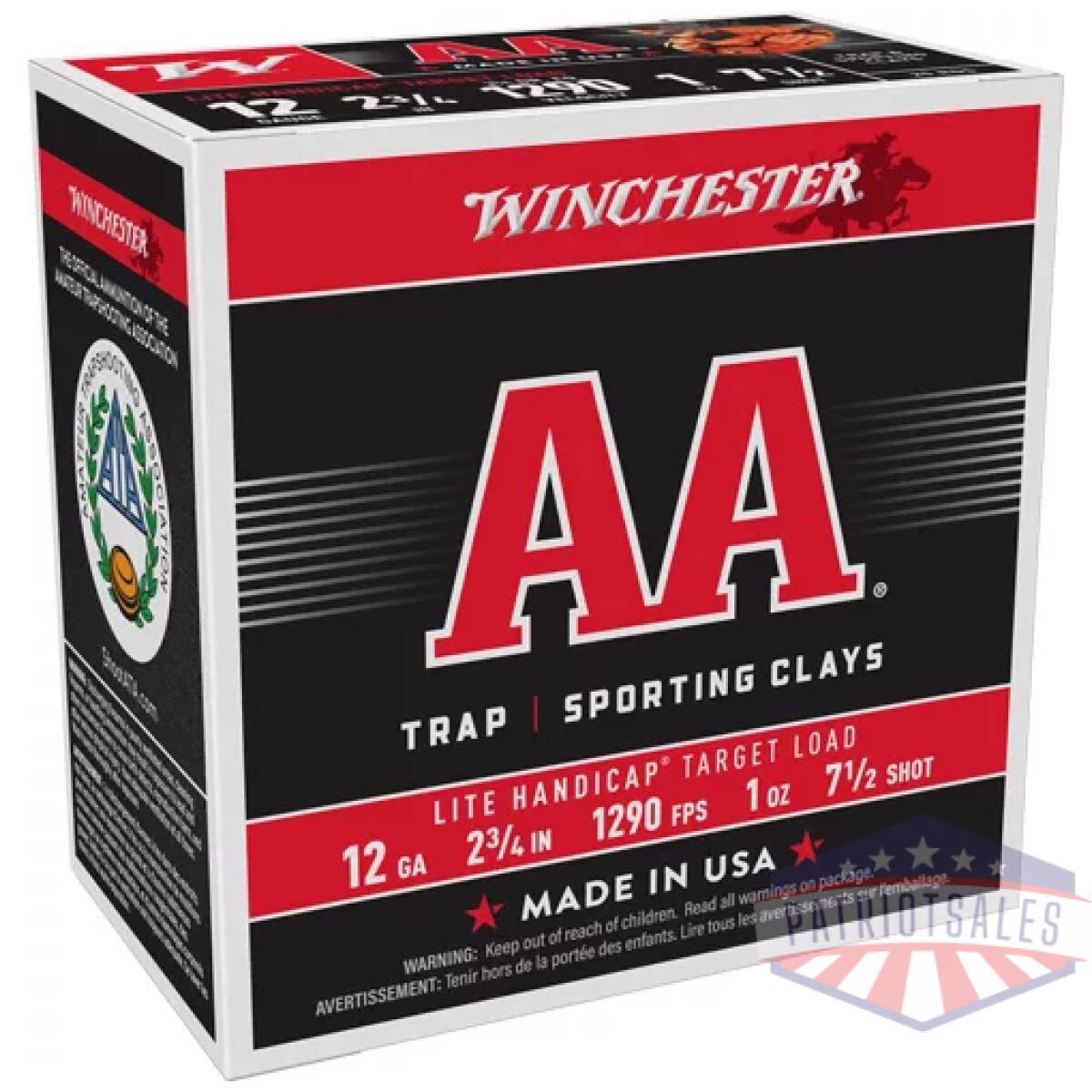 Aahla127_1. Webp - winchester aa 12ga 2. 75" 1oz - #7. 5 1290fps 250rd case lot - aahla127 1