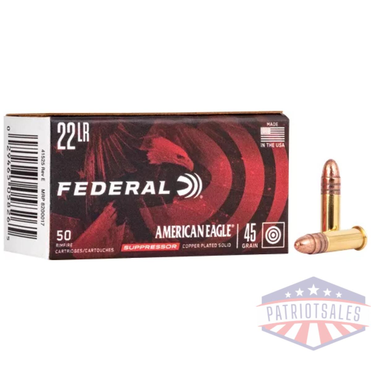 Ae22sup1_1-2. Webp - federal suppressor 22lr 45gr - plated lead-rn 50rd 100bx/cs - ae22sup1 1 2