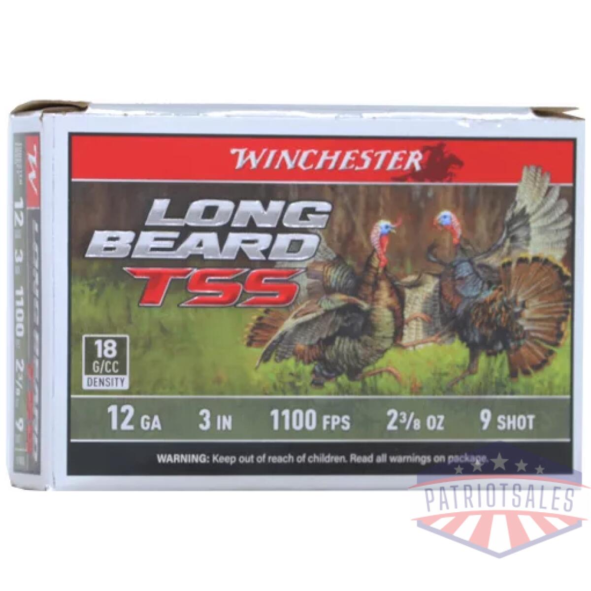 Albtss1239. Webp - winchester long beard tss 12ga - 3" " 2-3/8oz #9 5rd 10bx/cs - albtss1239