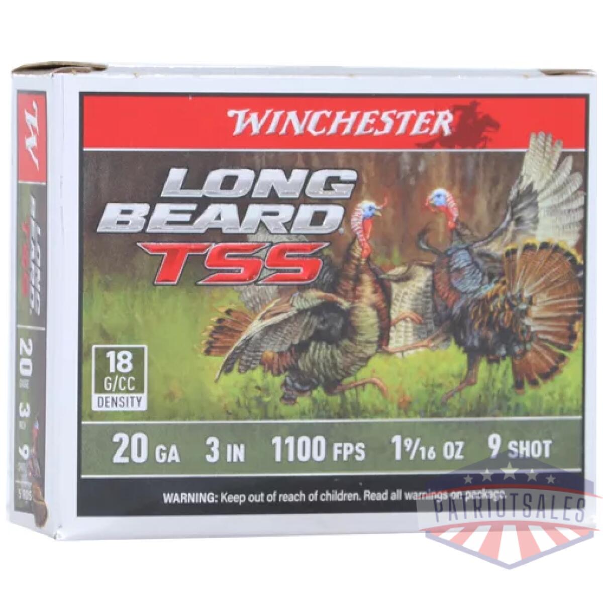 Albtss2039. Webp - winchester long beard tss 20ga - 3" 1-5/8oz #9 5rd 10bx/cs - albtss2039