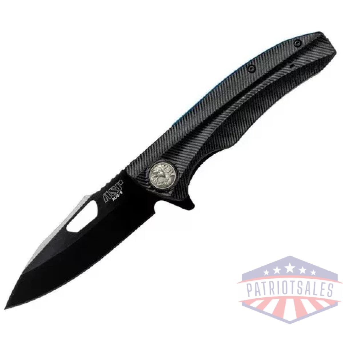 Asp-55723. Webp - pdk-2b: police duty knife, grooved grip, black blade - asp 55723