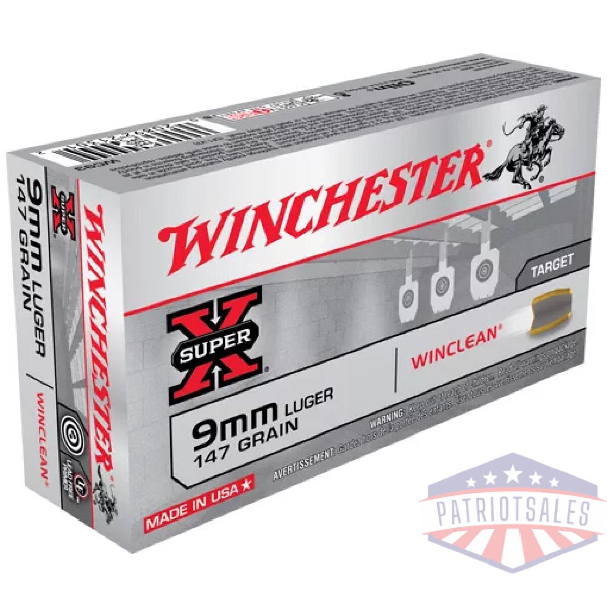 Awc93. Webp - winchester winclean 9mm luger - 147gr jsp 50rd 10bx/cs - awc93