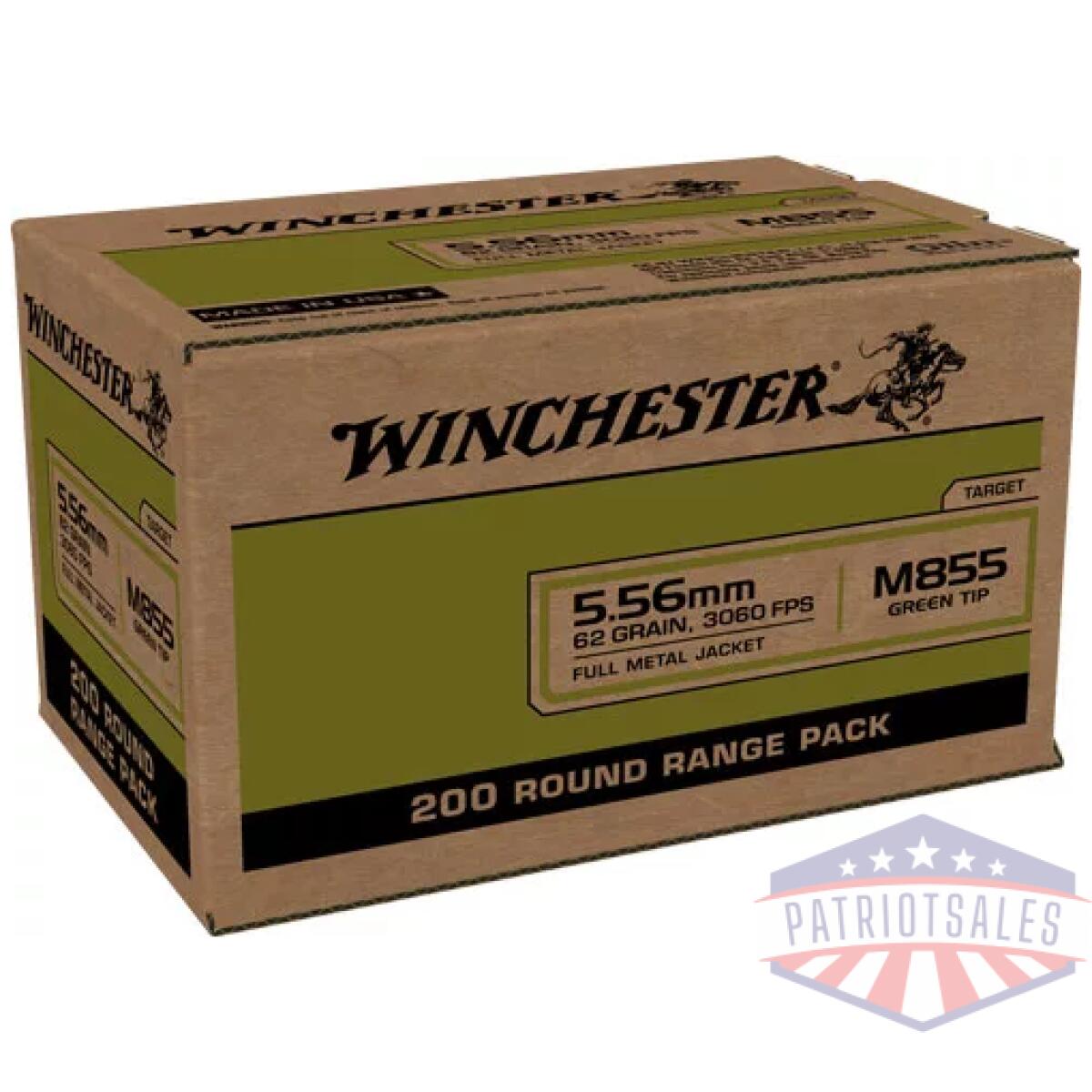 Awm855200. Webp - winchester usa 5. 56x45 62gr - green tip 800rd case lot - awm855200