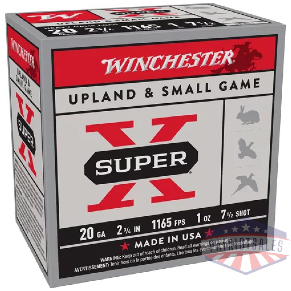 Axu20h7. Webp - winchester super-x 20ga 2. 75" - 1oz #7. 5 1165fps 250rd case - axu20h7