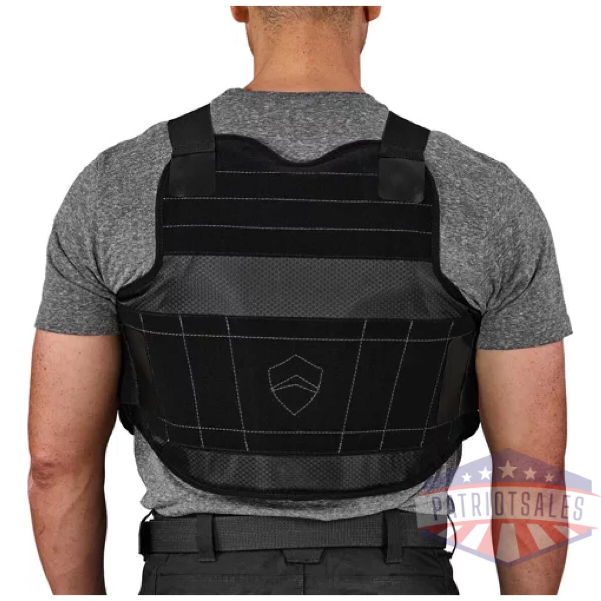 Bs52005bxl_back. Webp - bulletsafe concealable blltprf - vest x-lrg black w/cls armor - bs52005bxl back