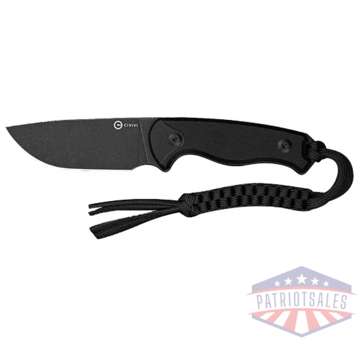 C230941. Webp - civivi knife timberbark 3. 2" - fixed black/black g10 stnwash - c230941