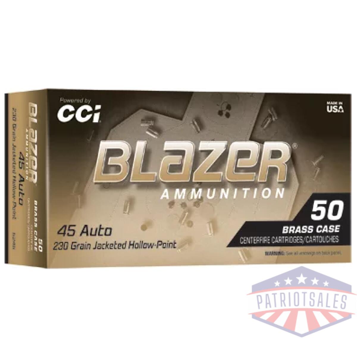 Cci5245_1. Webp - blazer brass 45acp 230gr jhp 50/500 - cci5245 1