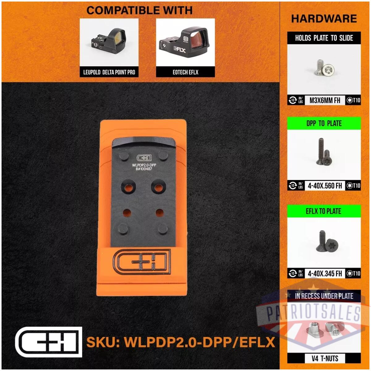 Chp-wlpdp2. 0-dpp-eflx. Webp - optics adapter plate - walther defense pdp 2. 0 - chp wlpdp2. 0 dpp eflx