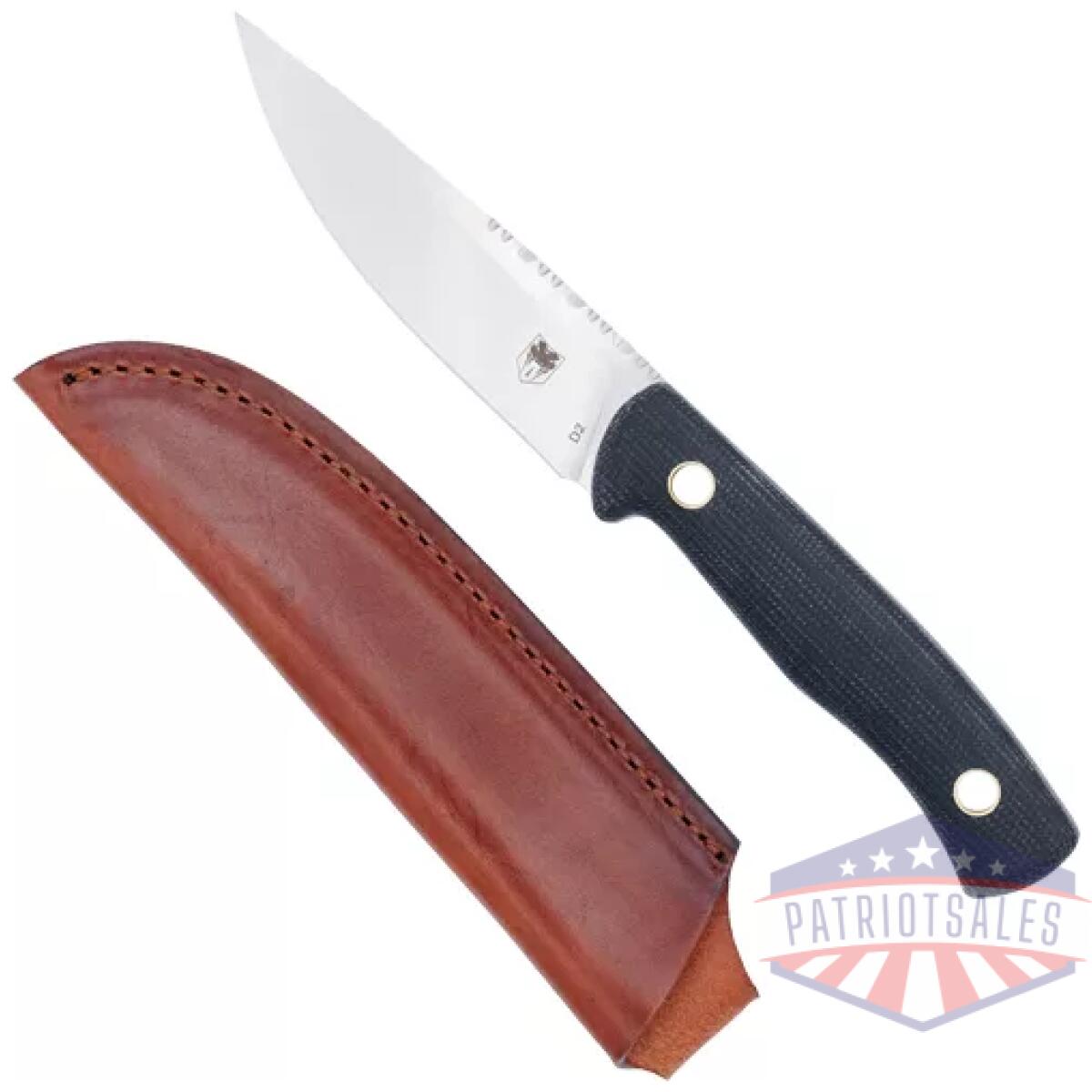 Ctkmnblk. Webp - cobratec koonsman 4" fixed bld - black d2 w/leather sheath - ctkmnblk