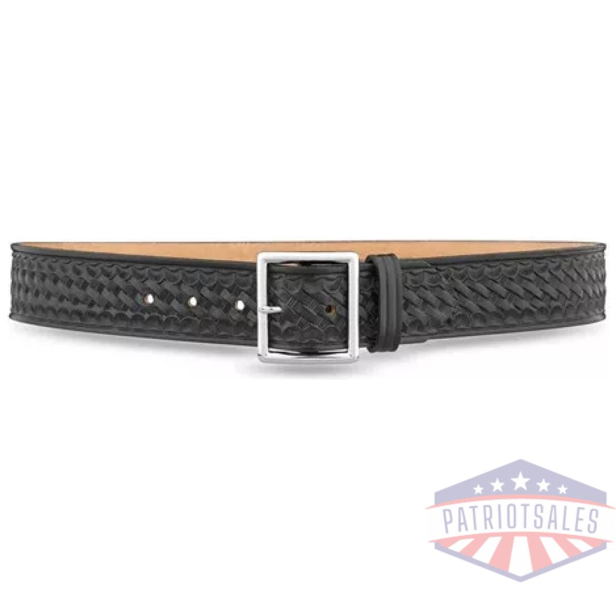 Dty-1621-48-9031. Webp - 1-3/4"" basketweave leather garrison belt with nickel buckle - dty 1621 48 9031