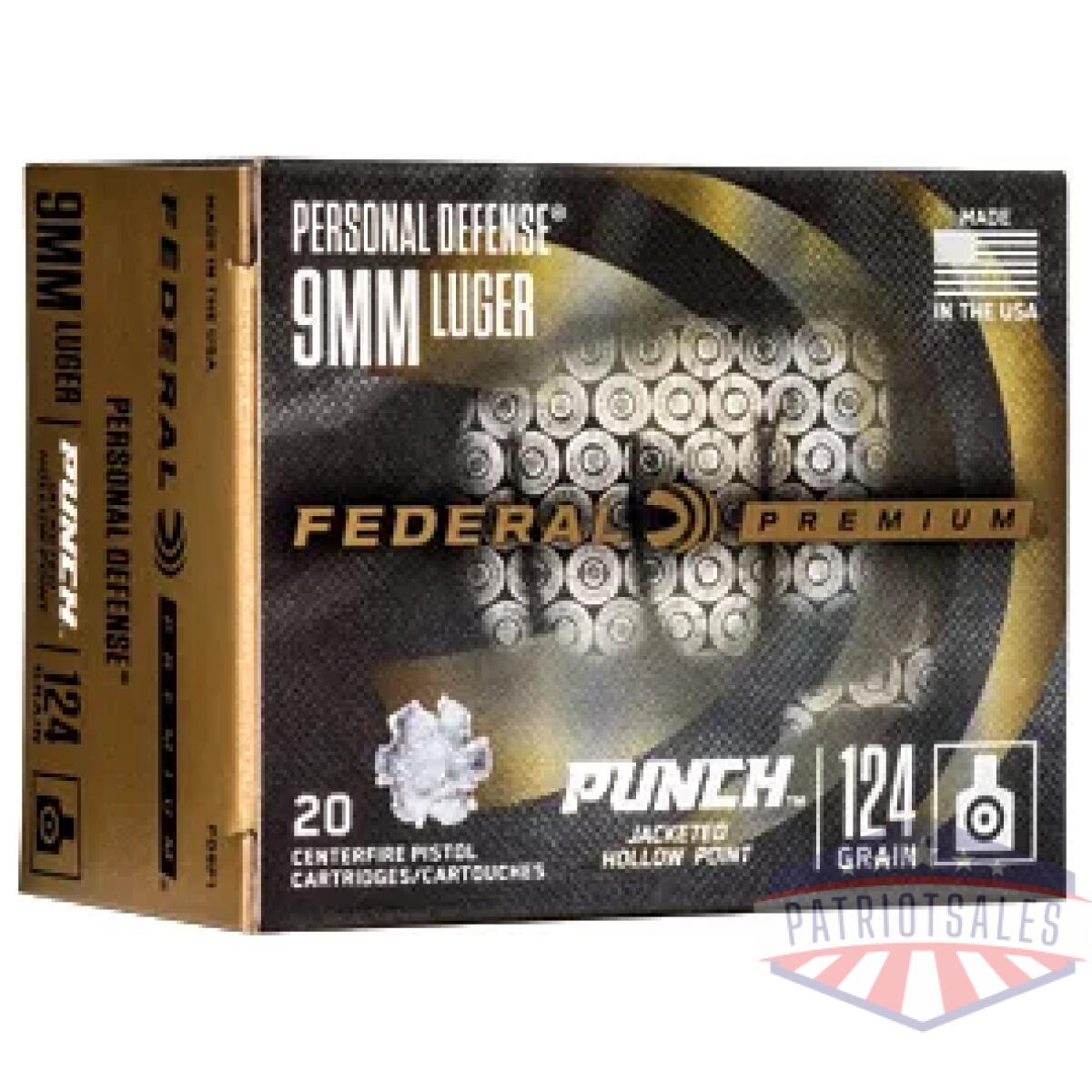 Fepd9p1_1. Webp - fed punch 9mm 124gr punch jhp 20/200 - fepd9p1 1