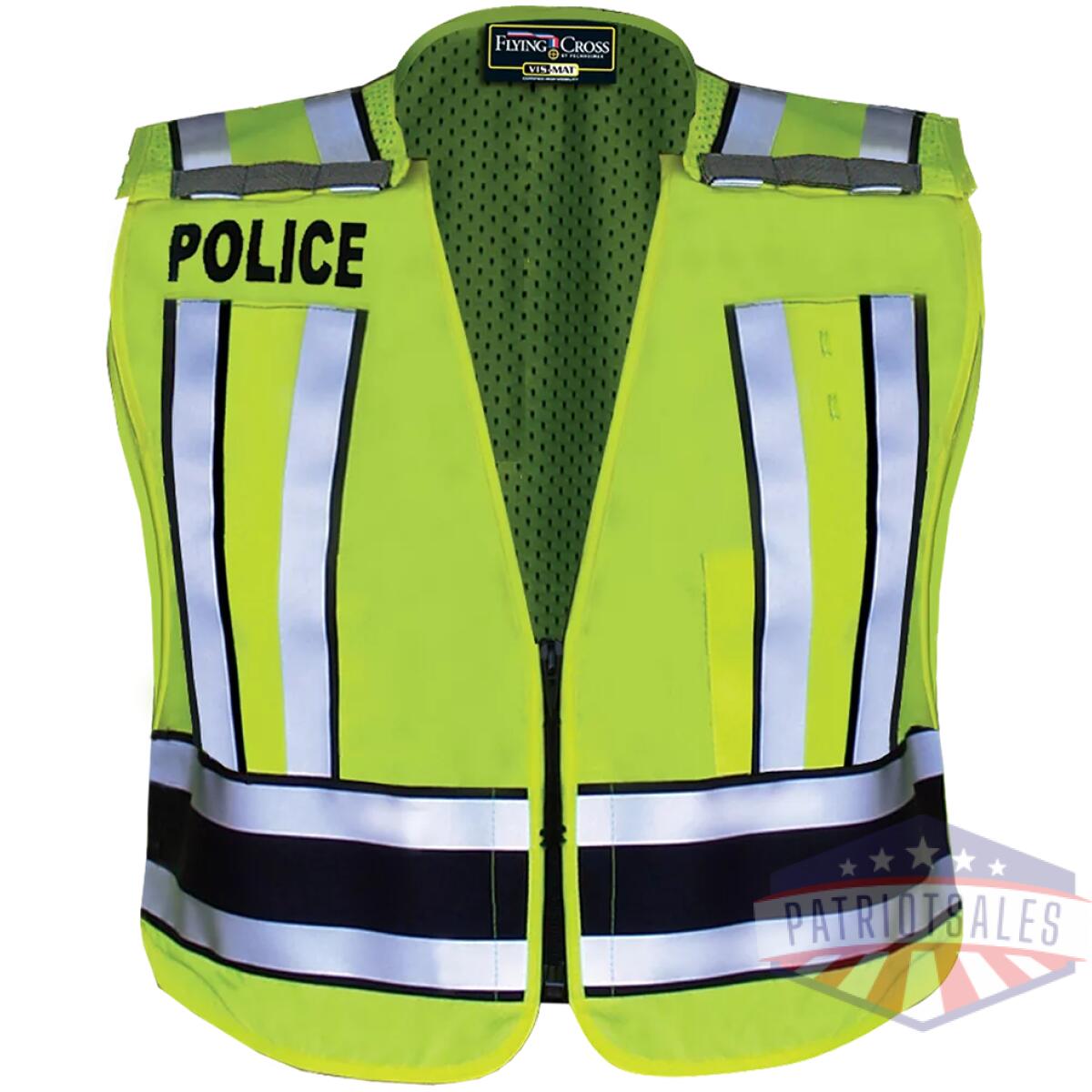 Flc-71500p862xln-a. Webp - pro series hi-vis safety vest w/ navy band & police lettering - lapd navy - flc 71500p862xln a